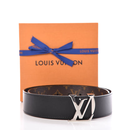 Louis Vuitton Calfskin Monogram 30mm LV Initiales Reversible Belt 80 32 Black 7 of 7