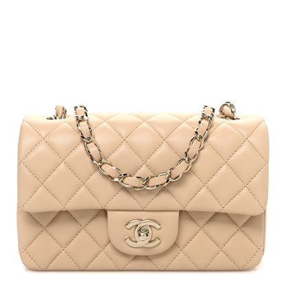Chanel Lambskin Quilted Mini Rectangular Flap Beige 1 of 10