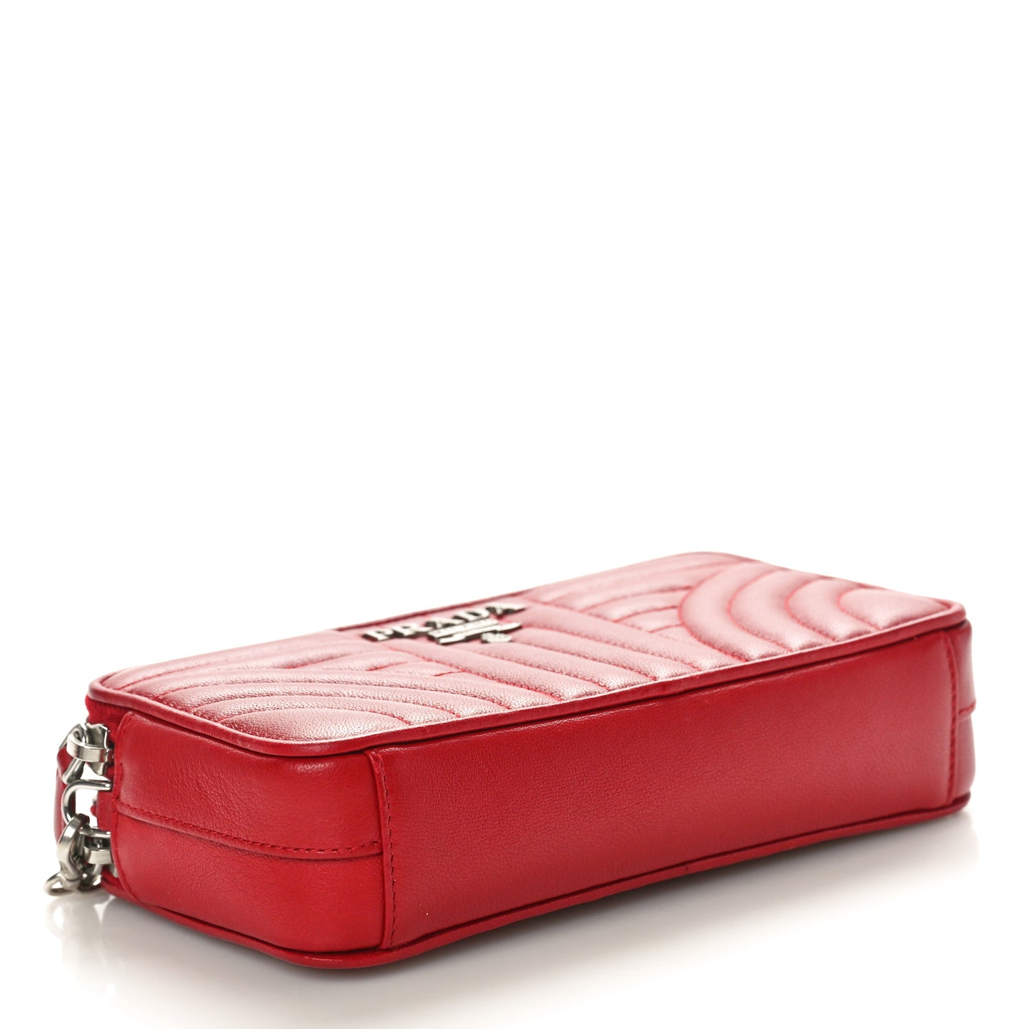 Soft Calfskin Diagramme Double Zip Chain Crossbody Bag Rosso