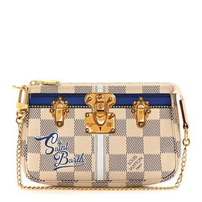 Louis Vuitton Damier Azur Summer Trunks Saint Barth Mini Pochette Accessories 1 of 10