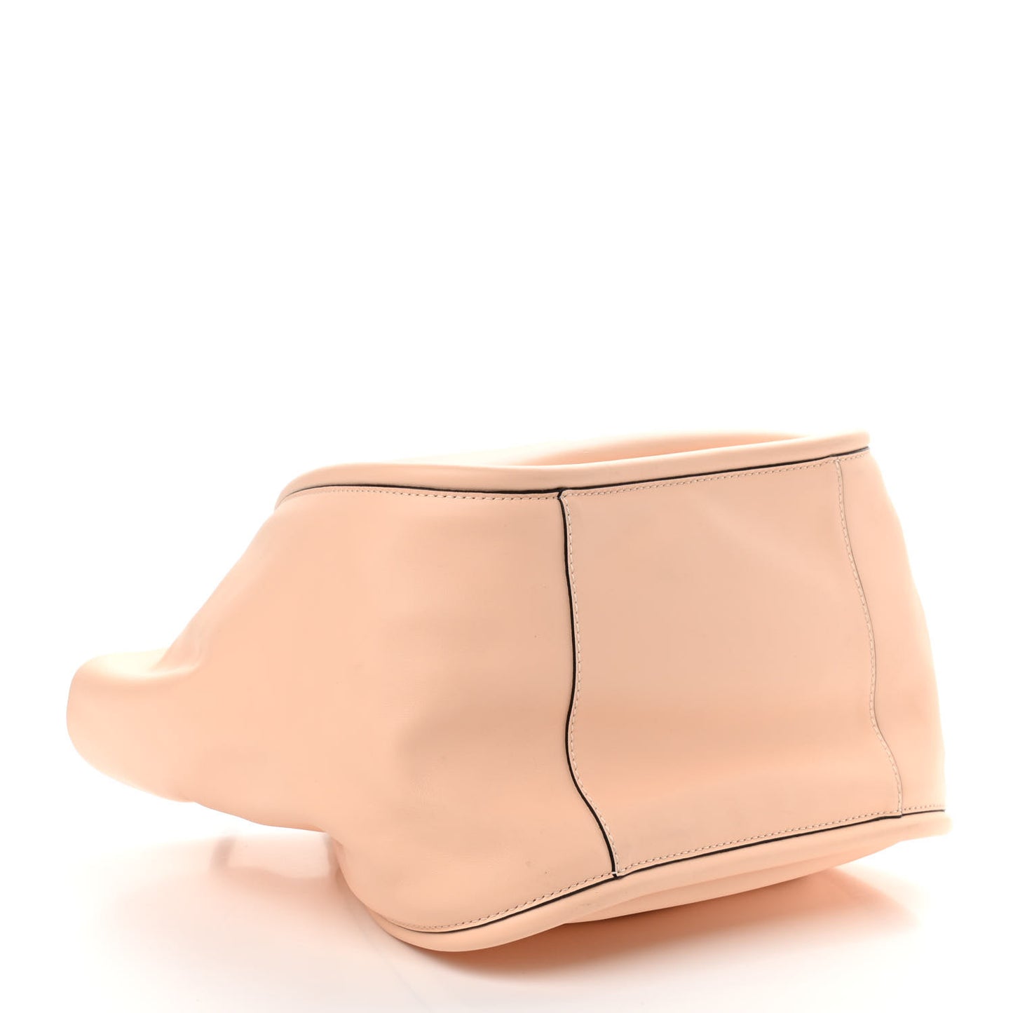 Calfskin Large Ruched Tote Peach