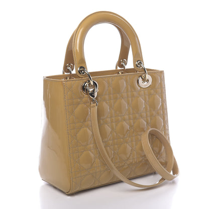 Christian Dior Patent Cannage Medium Lady Dior Dark Beige 3 of 10