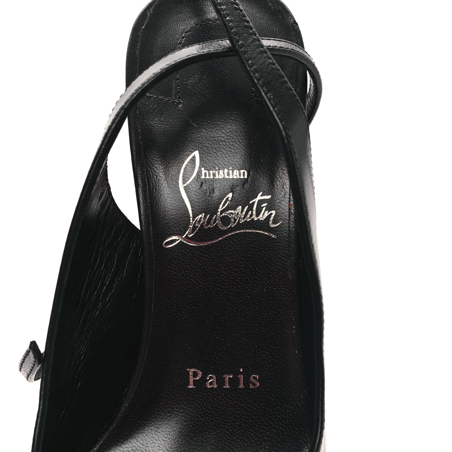 Christian Louboutin Calfskin Condora Sling 100 Pumps 37 Black 8 of 8