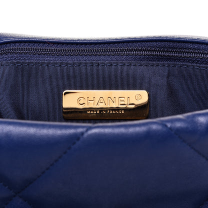Chanel Goatskin Quilted Medium 19 Flap Dark Blue 8 of 12