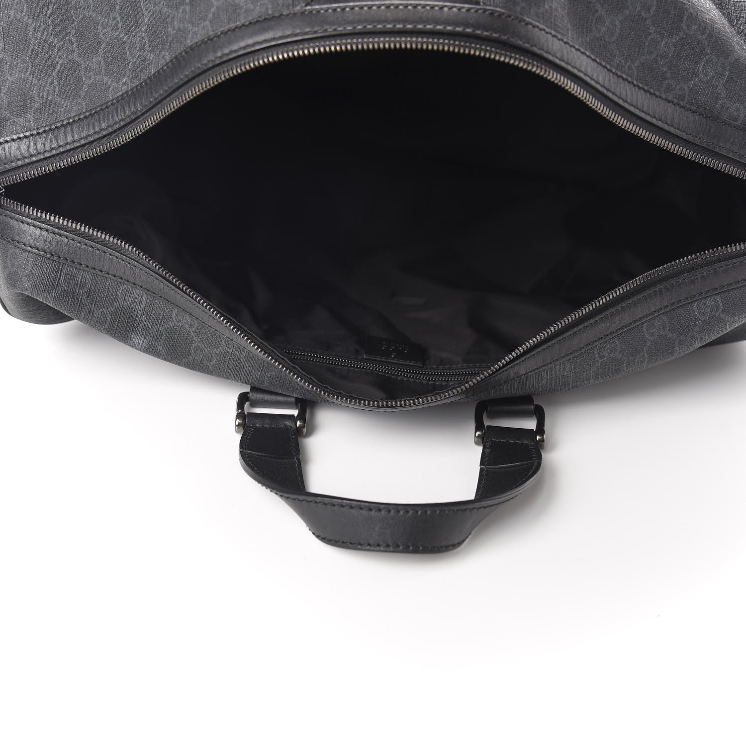 Gucci GG Supreme Monogram Medium Carry-On Duffle Bag Black Grey 4 of 10