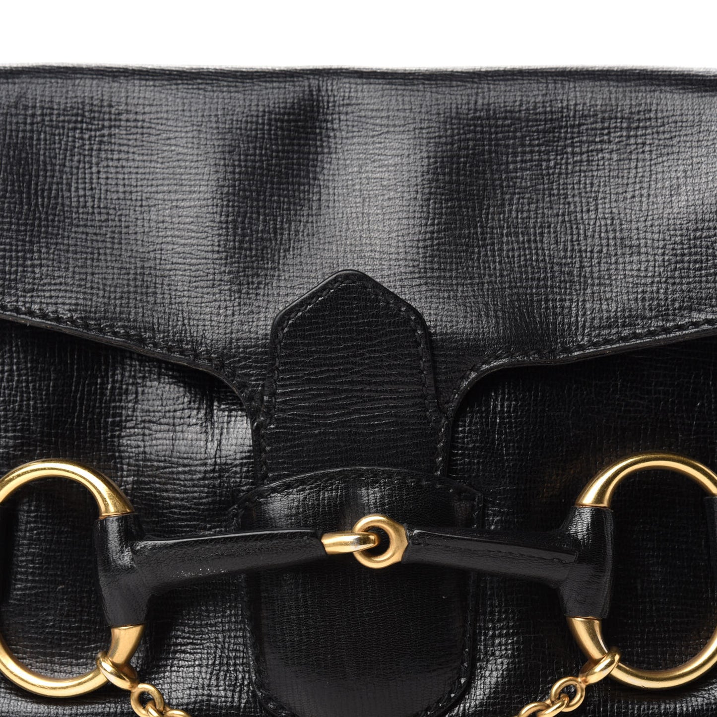 Calfskin Horsebit Flap Bag Black