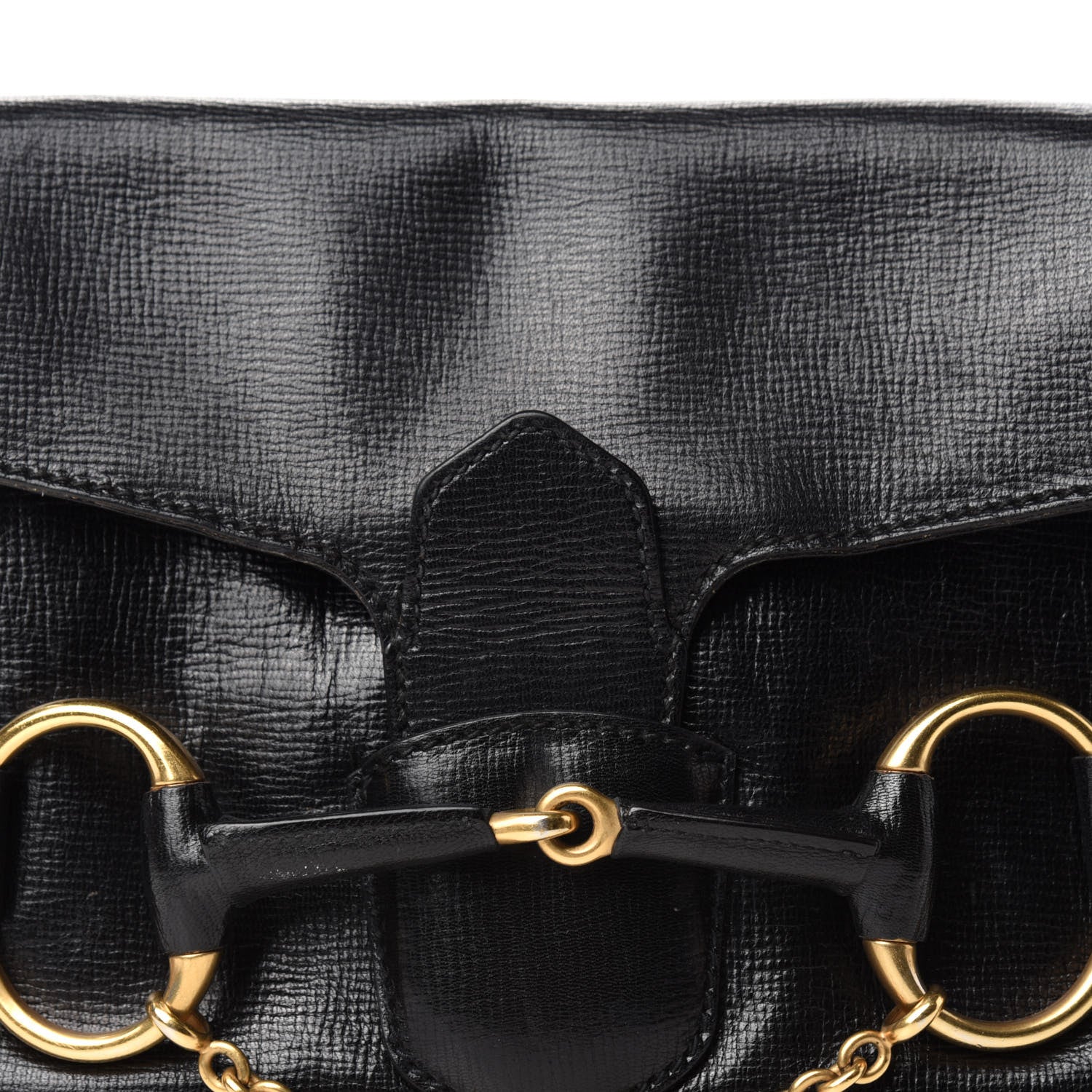 Gucci Calfskin Horsebit Flap Bag Black 12 of 12
