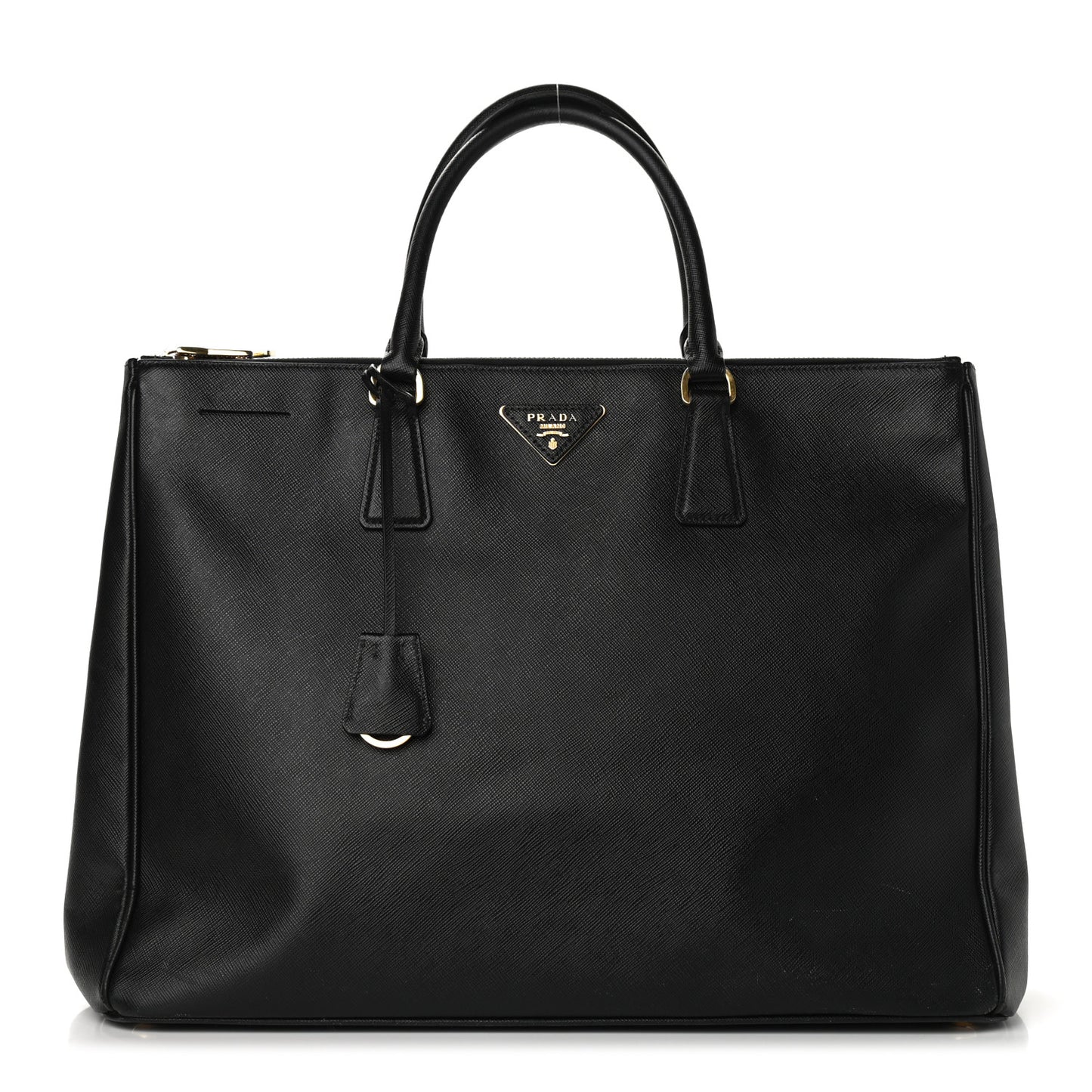Saffiano Lux Extra Large Galleria Double Zip Tote Black