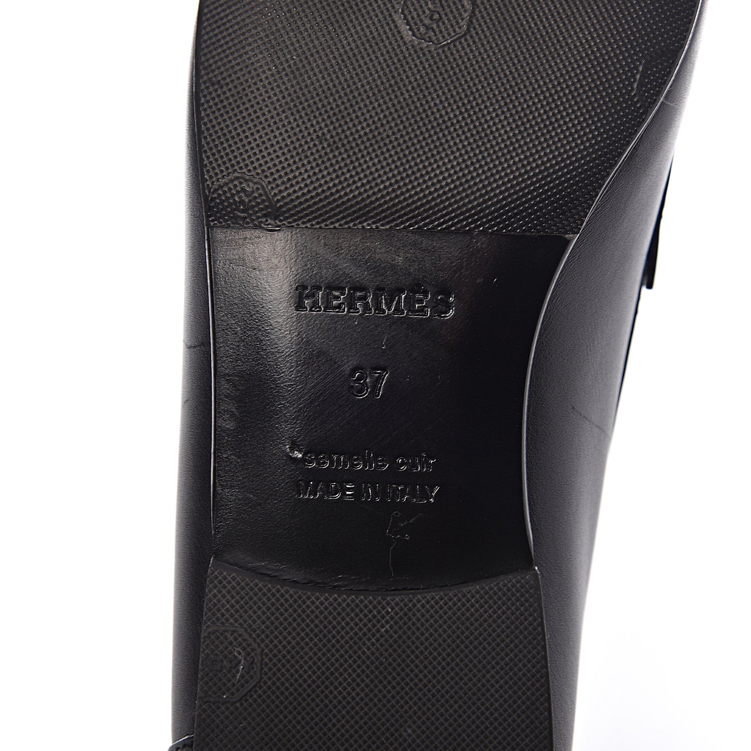 Hermes Calfskin Womens Kennedy Loafers 37 Black 7 of 11