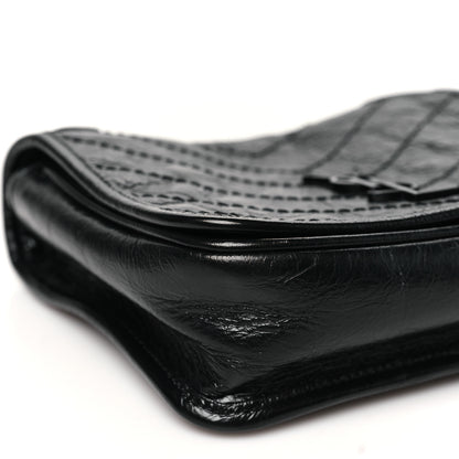 Saint Laurent Crinkled Calfskin Matelasse Monogram Niki Chain Wallet Black 9 of 11