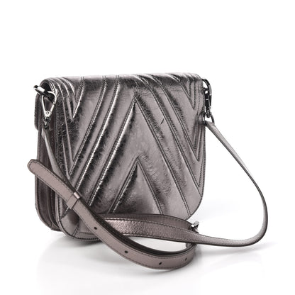 MCM Metallic Calfskin Quilted Patricia Crossbody Bag Berlin Silver 3 of 12