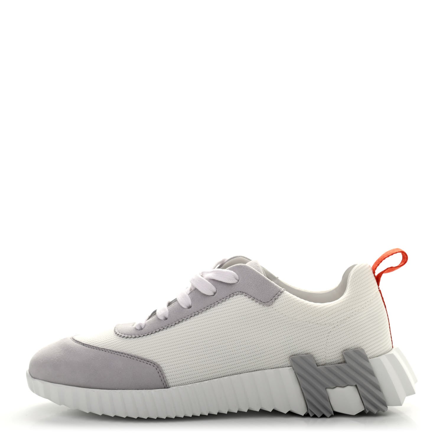 Hermes Technical Canvas Suede Goatskin Bouncing Sneakers 39 White Multicolor 1 of 9