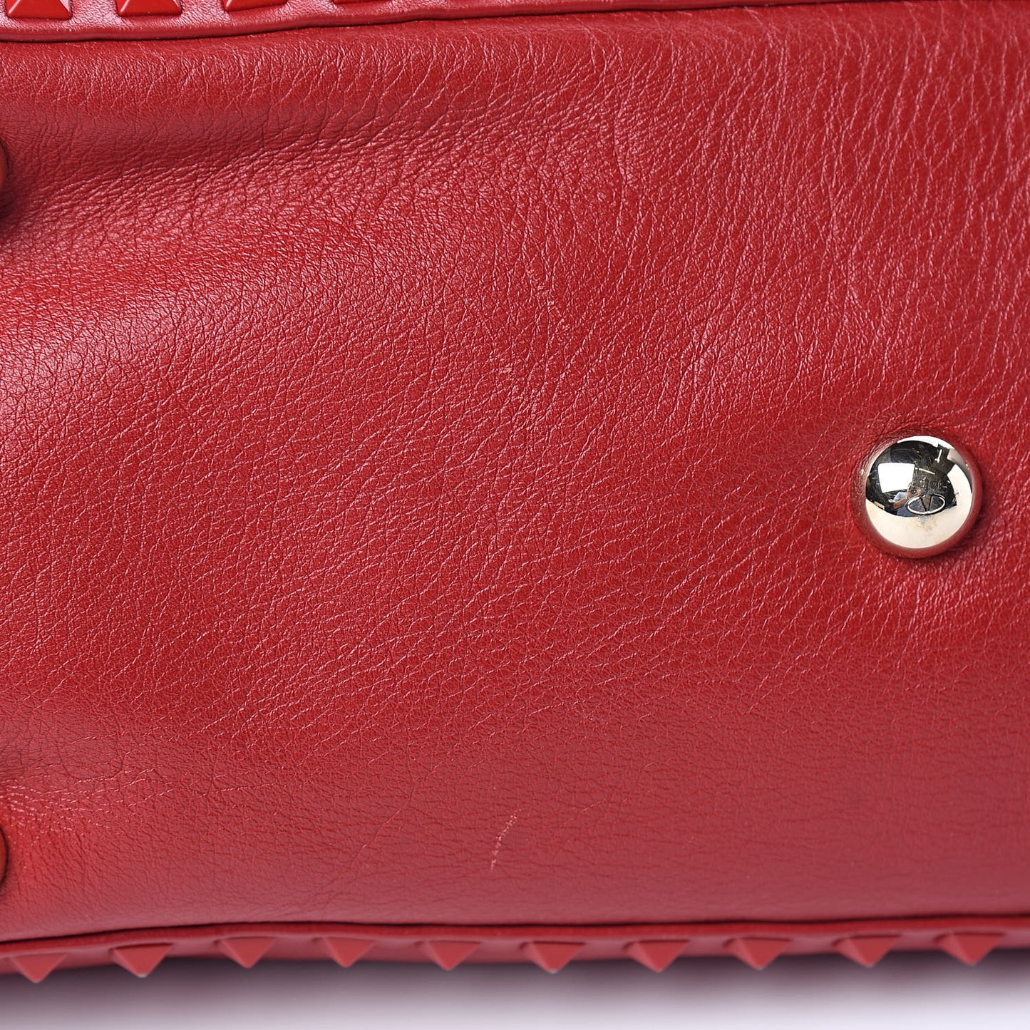 Vitello Monochrome Medium Rockstud Tote Rosso Valentino