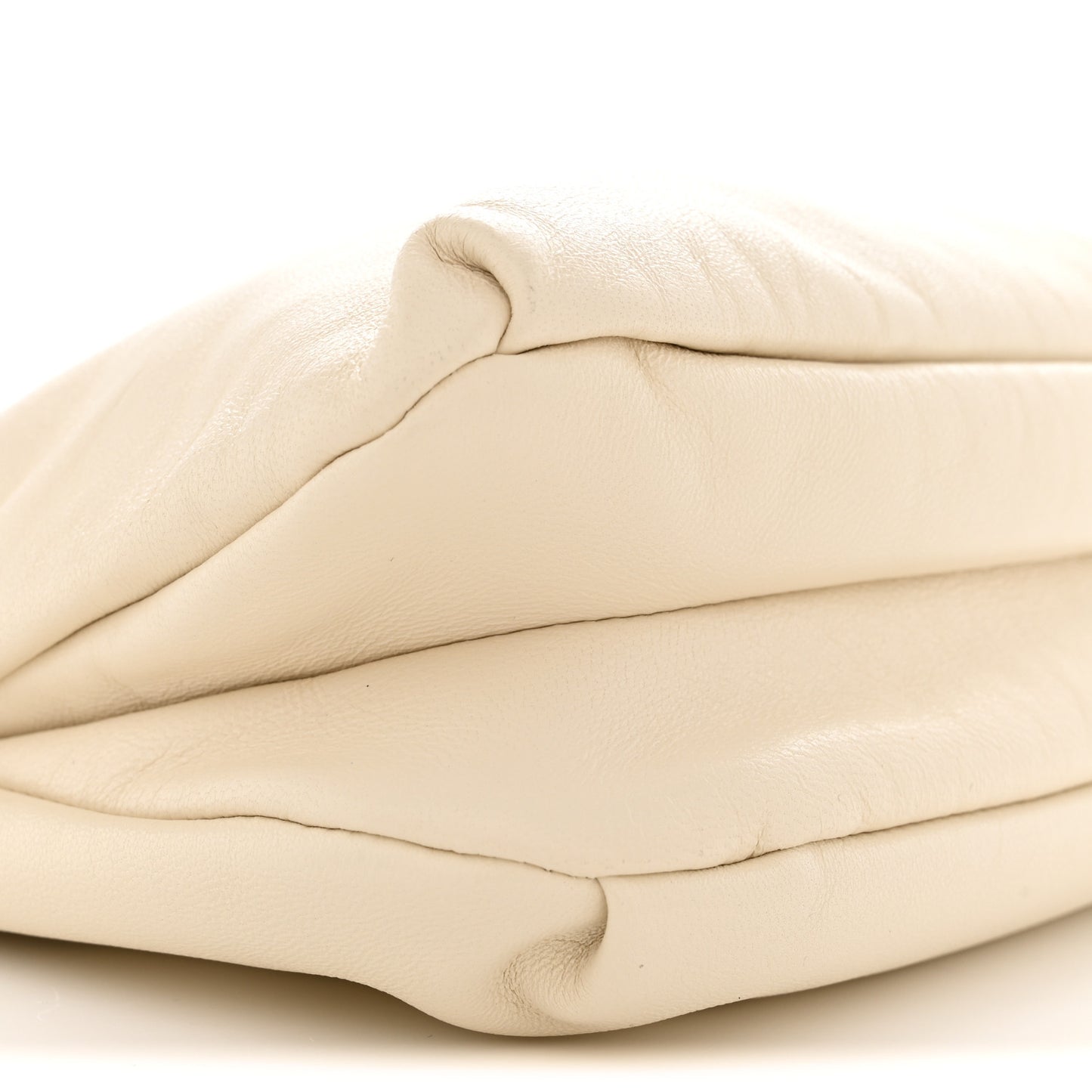 Grained Calfskin Bourse Clutch Ivory