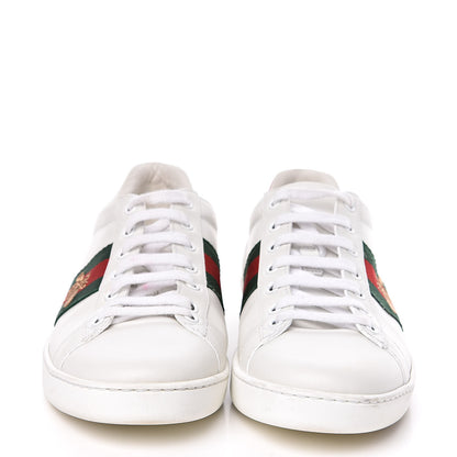 Gucci Calfskin Ayers Bee Embroidered Womens Ace Sneakers 39 White Green 2 of 12