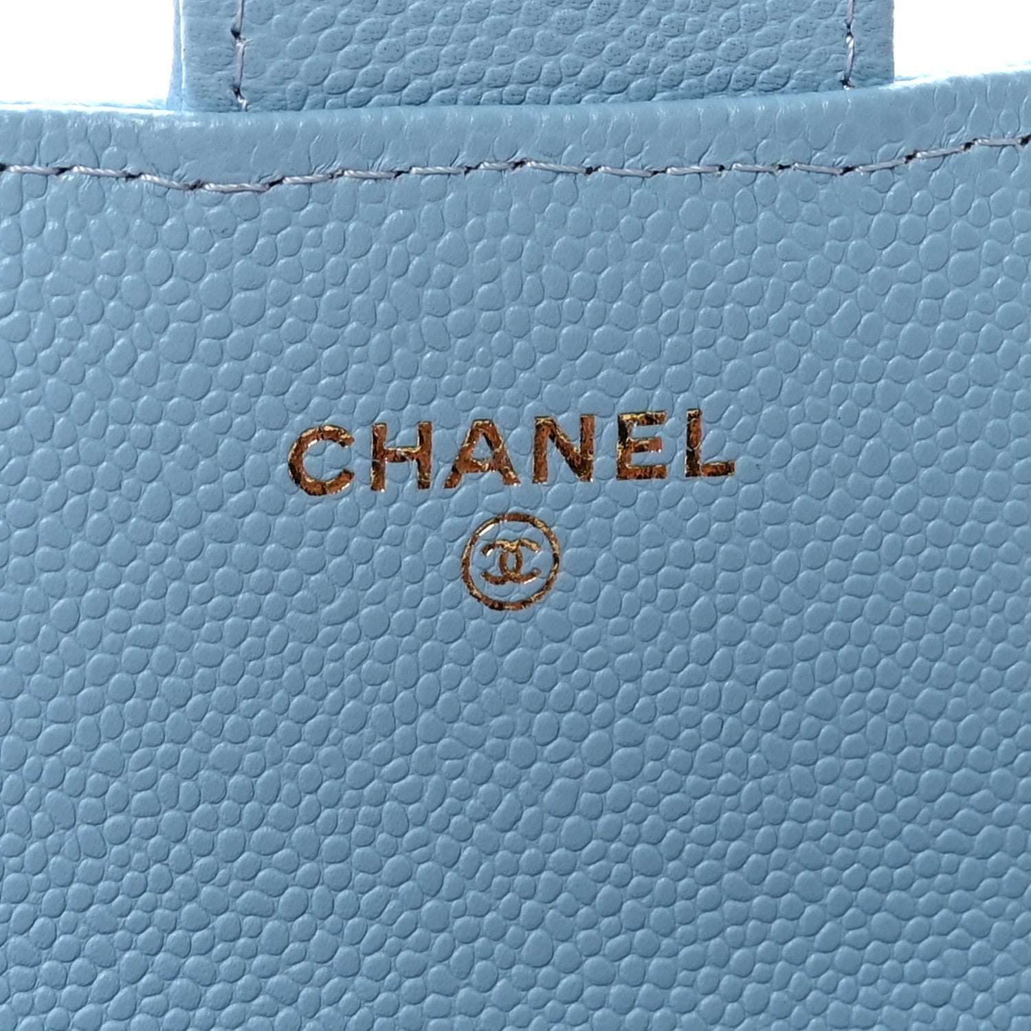Chanel Caviar Quilted Large Gusset Flap Wallet Light Blue 6 of 9
