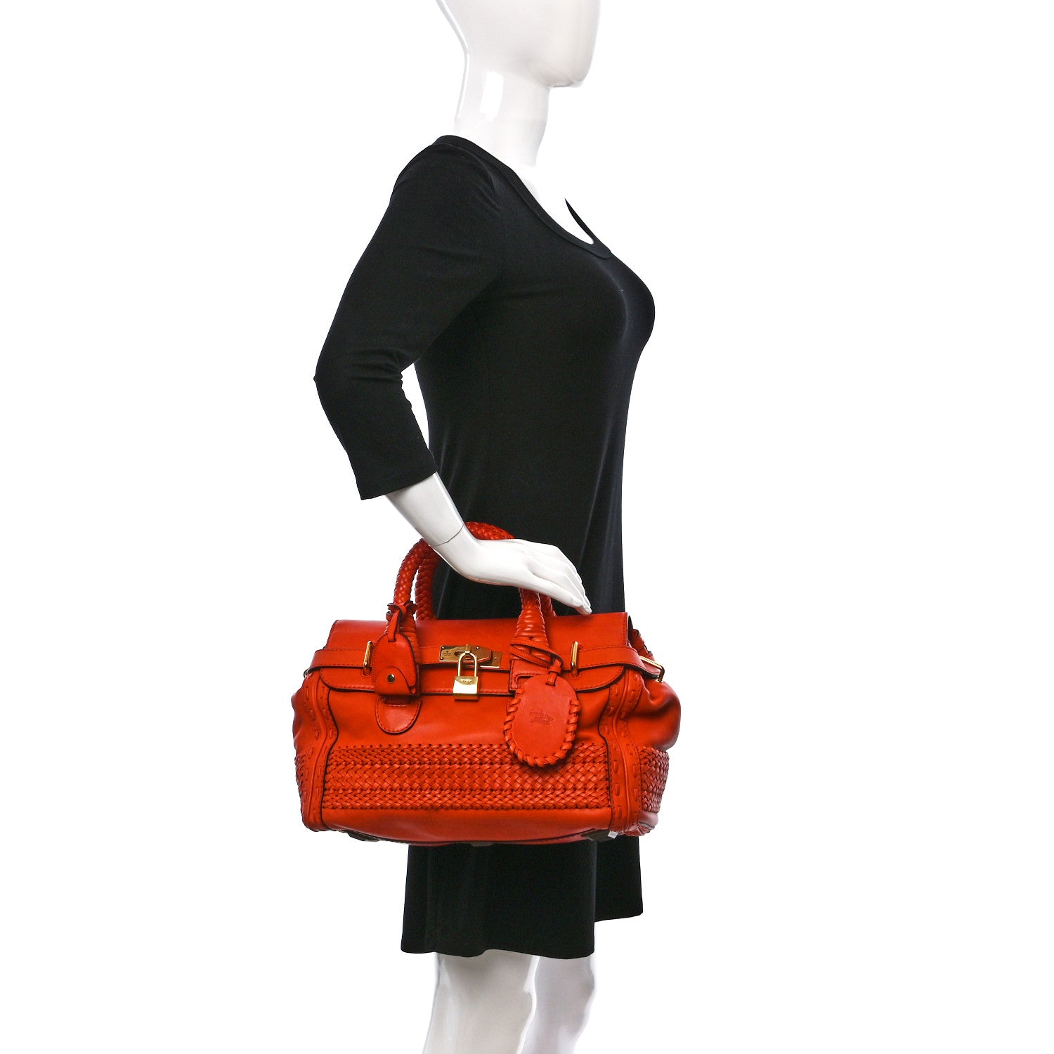 Gucci Calfskin Handmade Medium Top Handle Bag Orange 2 of 19
