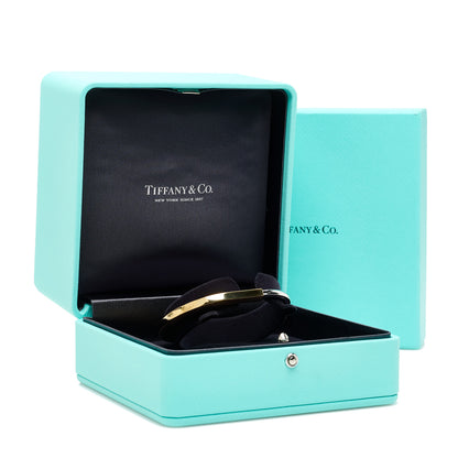 Tiffany 18K Yellow White Gold Tiffany Lock Bangle Bracelet 10 of 10