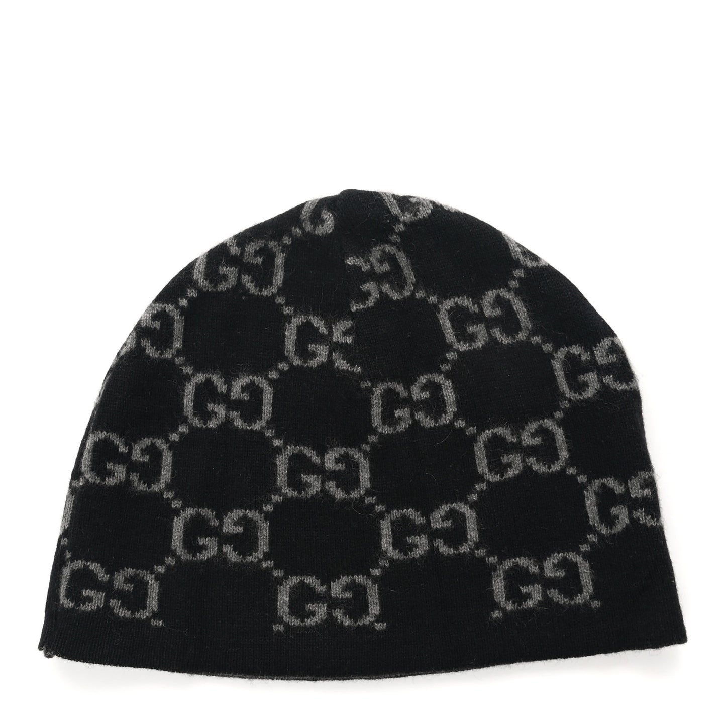 Cashmere GG Monogram Beanie Hat Black