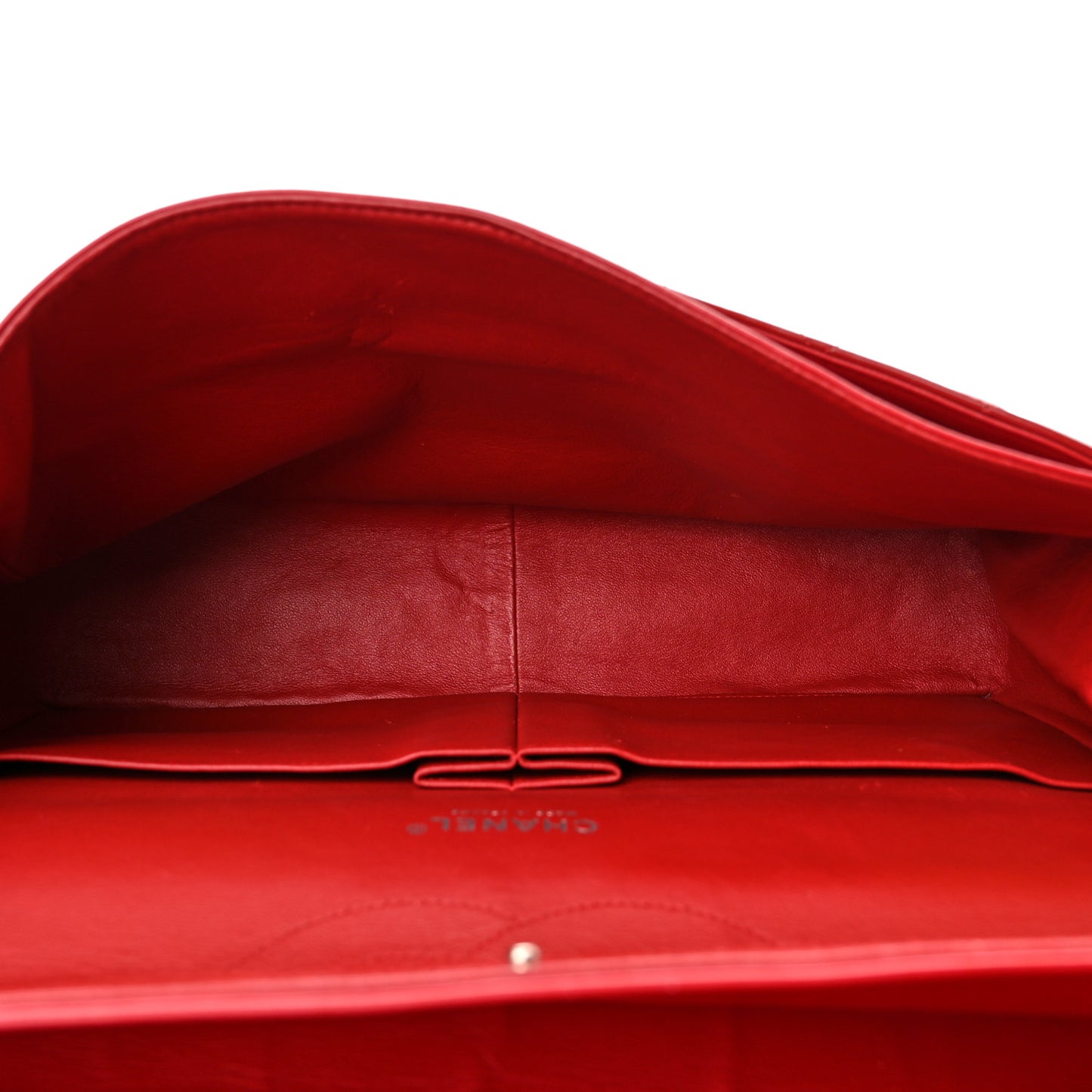 Patent Quilted Maxi Double Flap Red