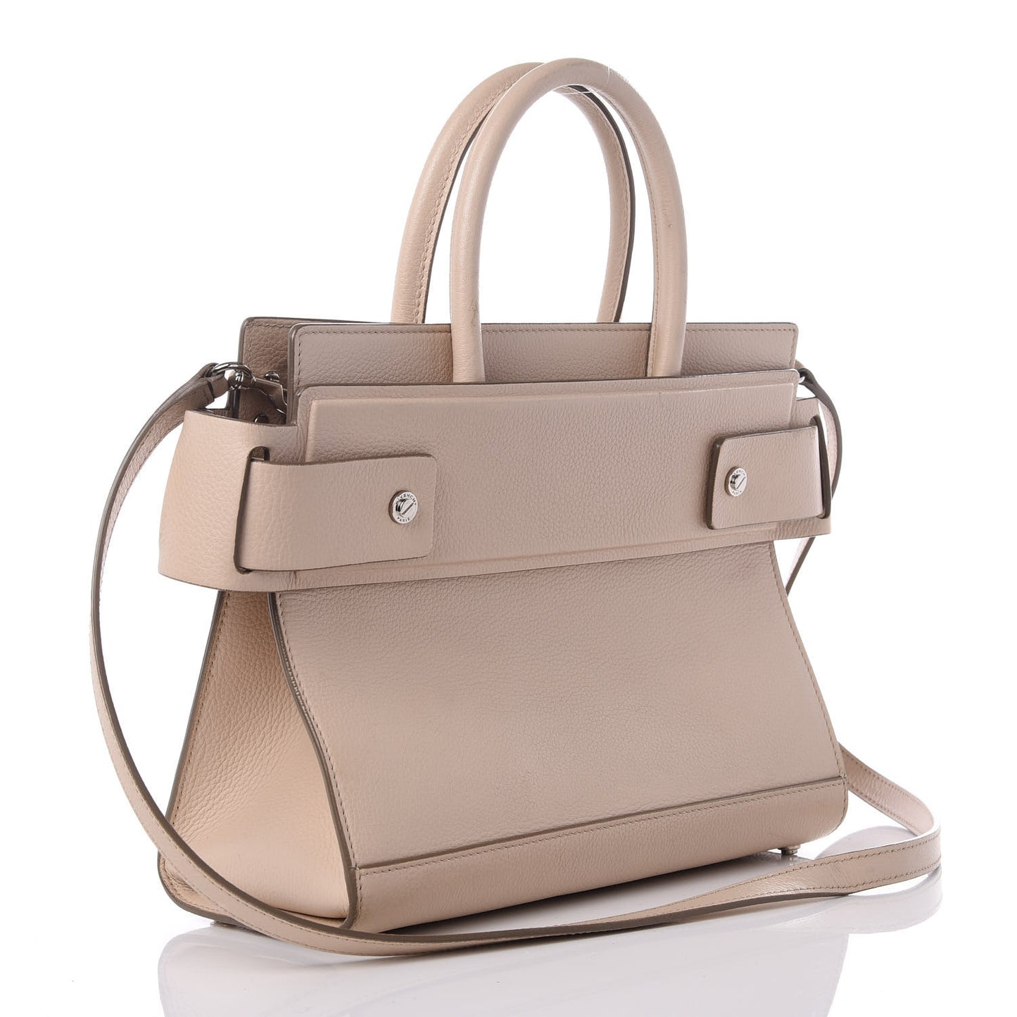 Grained Calfskin Small Horizon Satchel Nude Pink