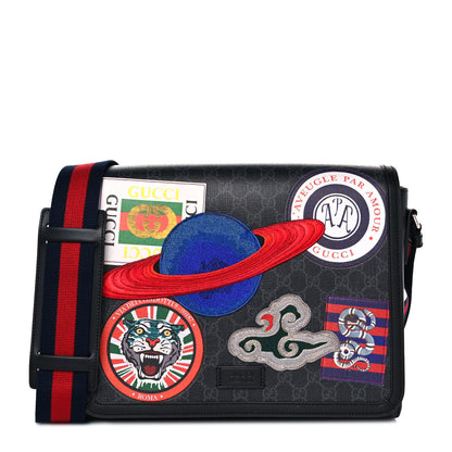 Gucci GG Supreme Monogram Night Courrier Flap Messenger Black Multicolor 1 of 10