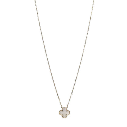 Van Cleef & Arpels 18K Yellow Gold Mother of Pearl Vintage Alhambra Pendant Necklace 1 of 6