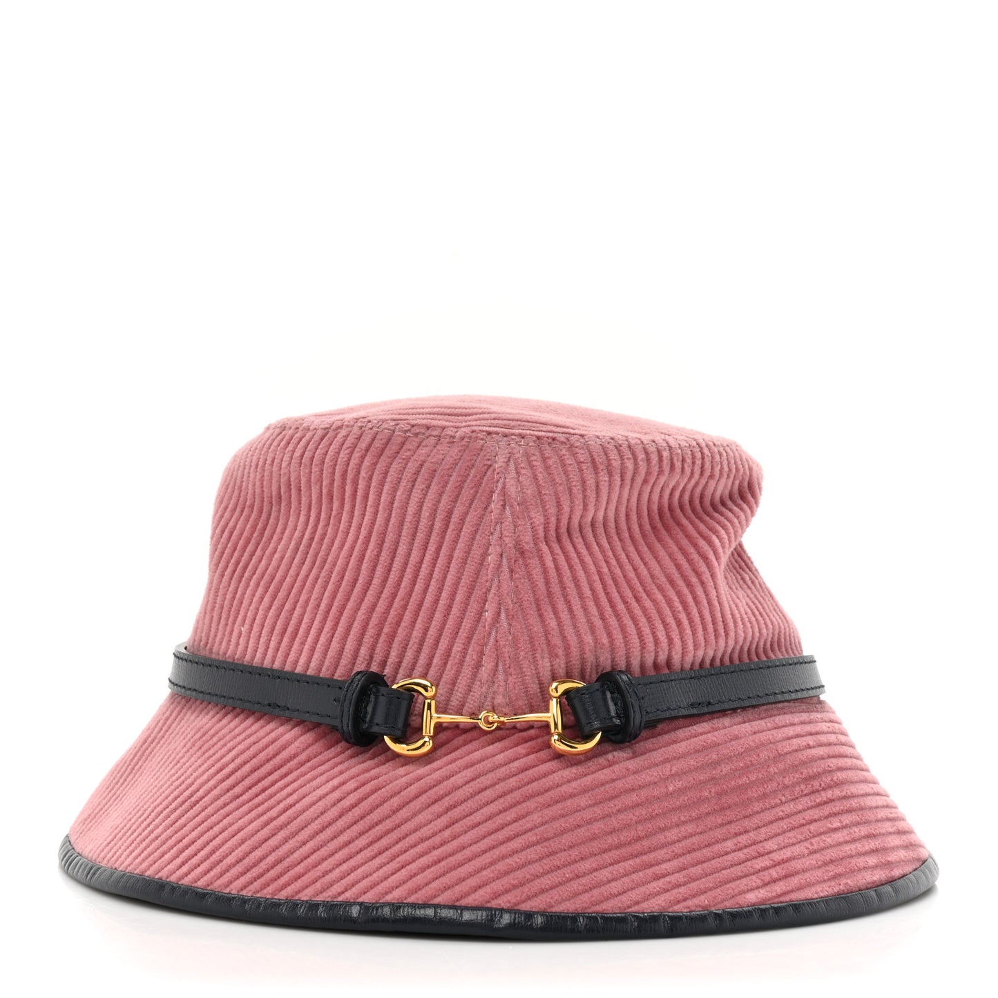Lanzo Stretch Cord Azalea Calfskin Horsebit Bob Mulina Bucket Hat M Lipstick Rose Blue