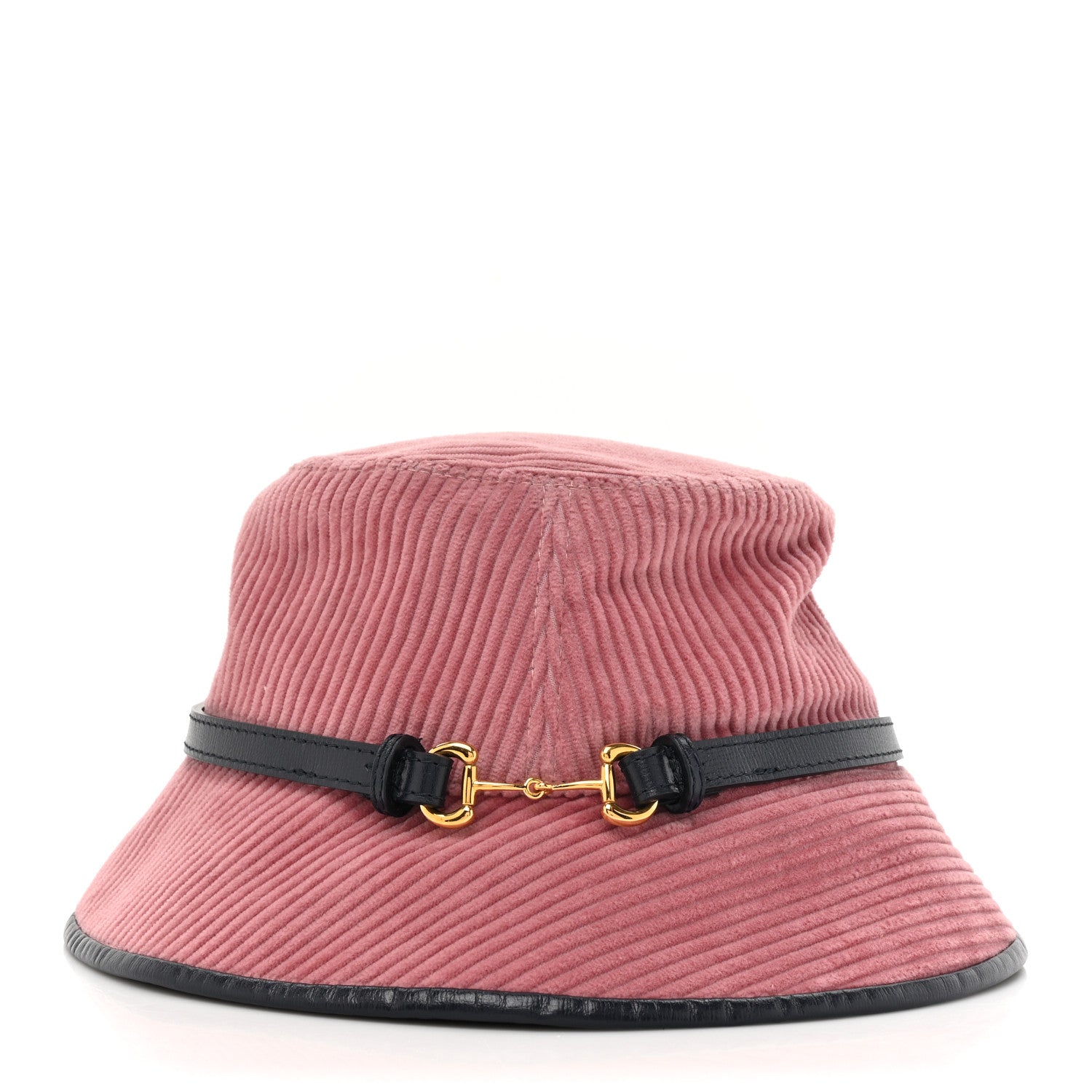 Gucci Lanzo Stretch Cord Azalea Calfskin Horsebit Bob Mulina Bucket Hat M Lipstick Rose Blue 3 of 9