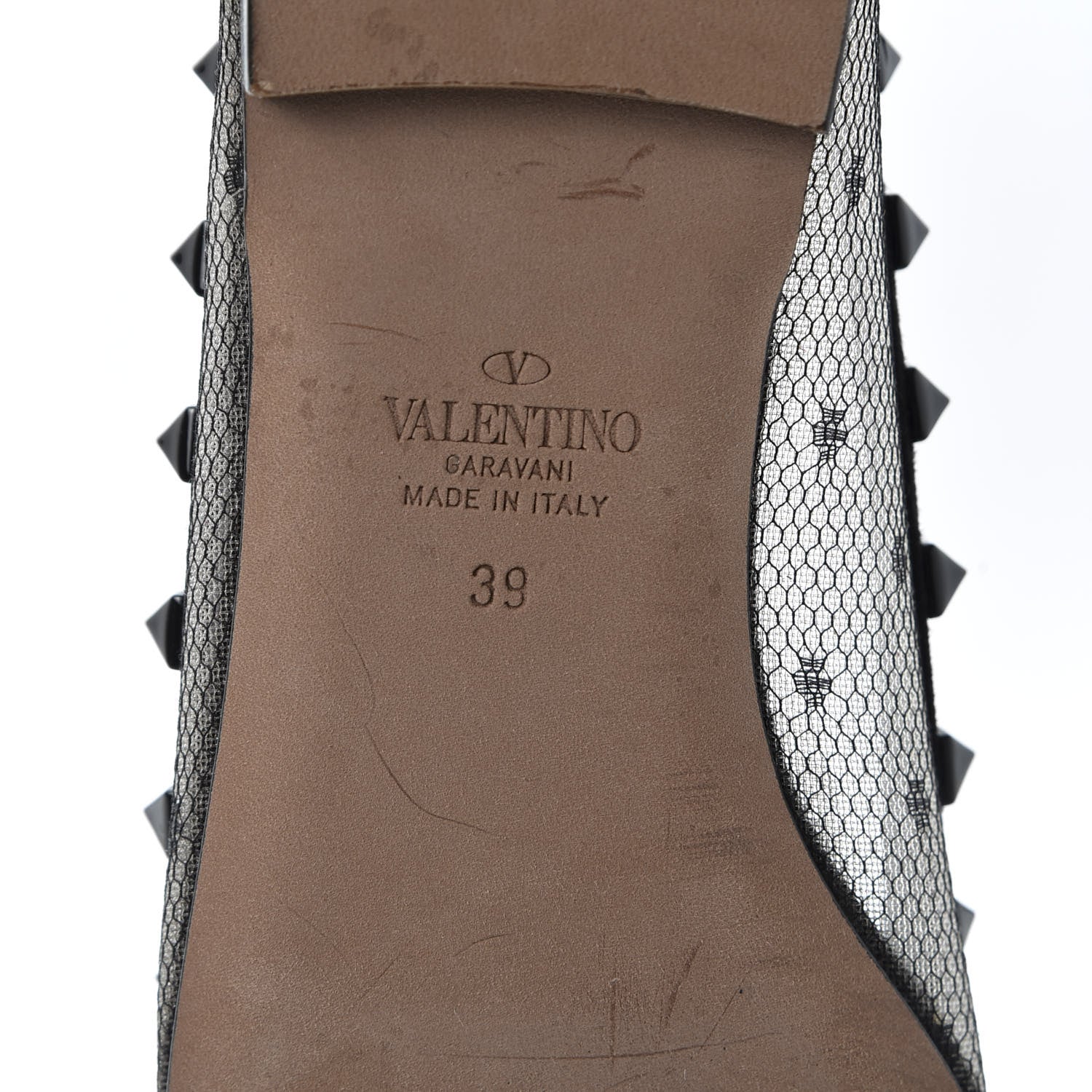 Valentino Garavani Mesh Point d'Esprit Rockstud Ballerina Flats 39 Black 8 of 9