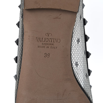 Valentino Garavani Mesh Point d'Esprit Rockstud Ballerina Flats 39 Black 8 of 9