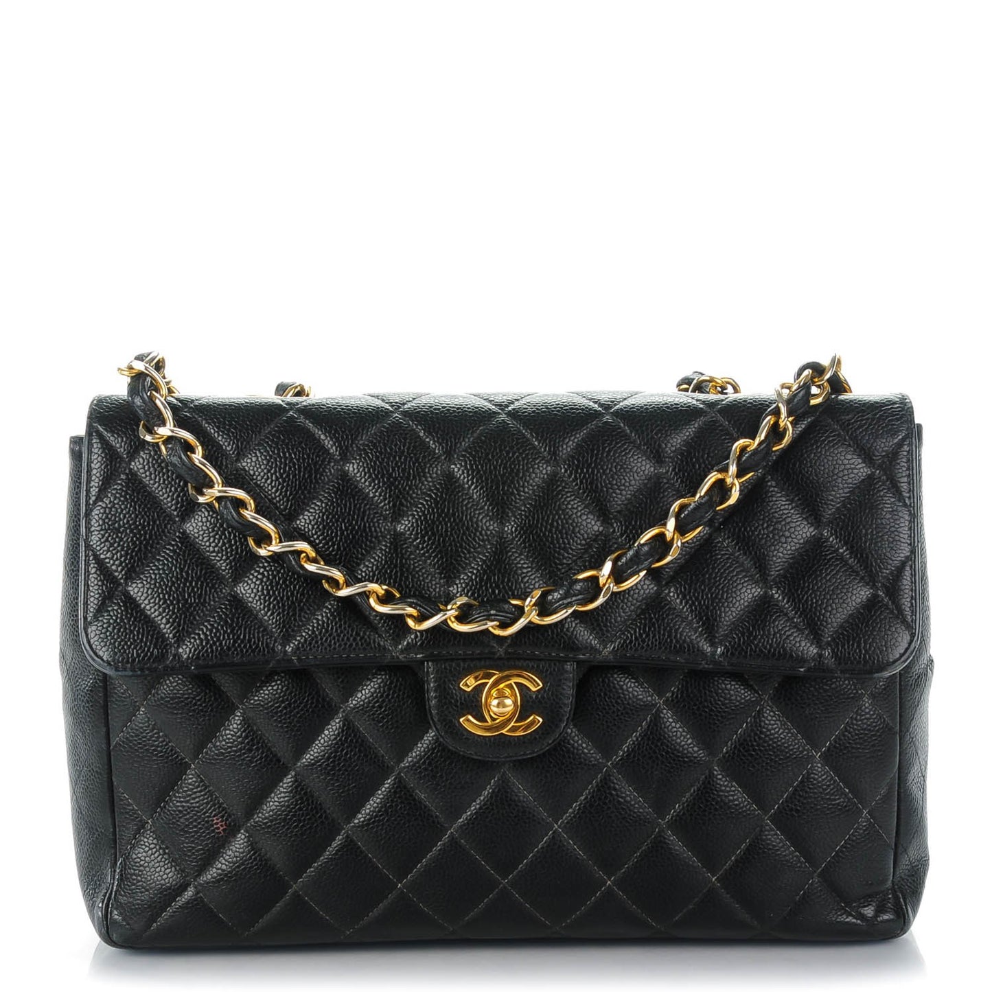 Caviar Quilted Jumbo Single Flap Black
