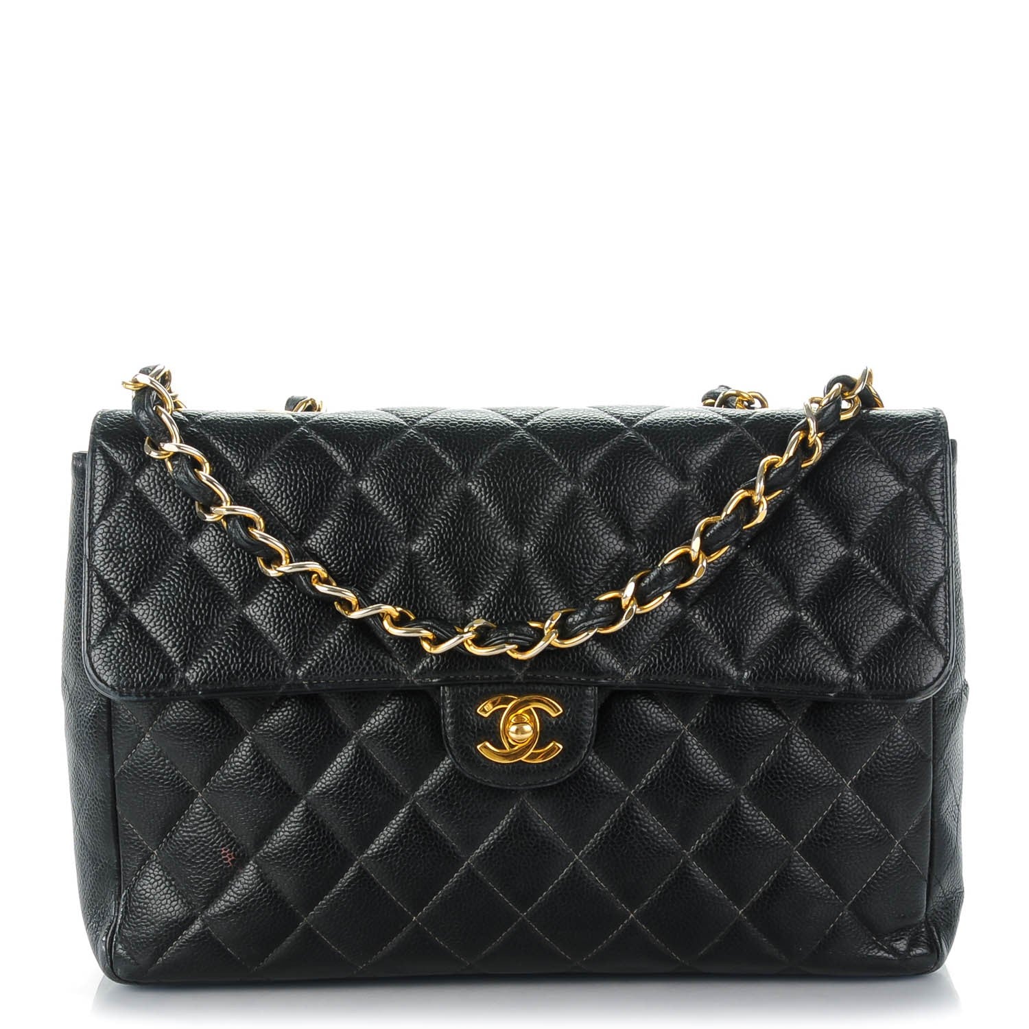 Chanel Caviar Quilted Jumbo Single Flap Black 1 of 10