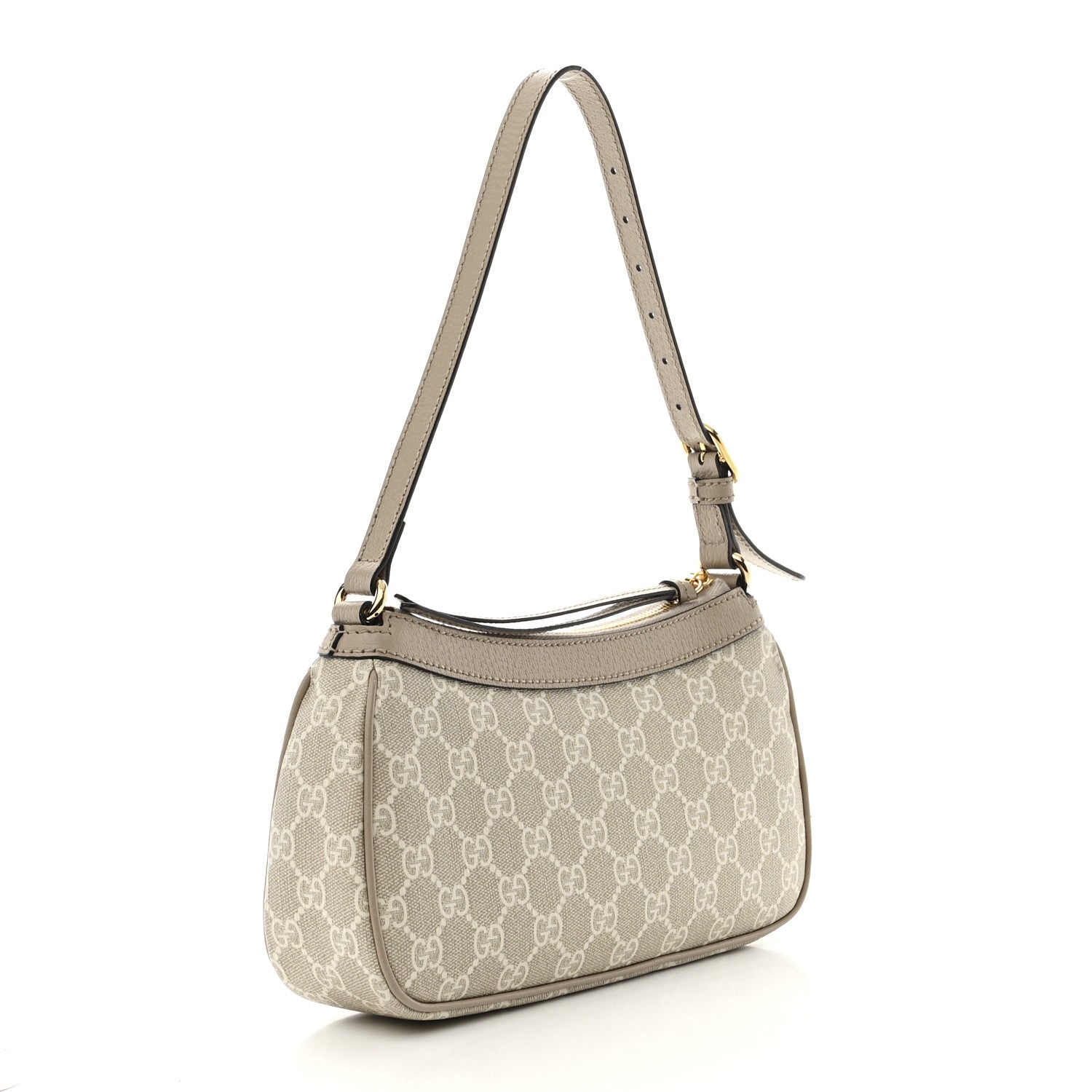 Gucci GG Supreme Monogram Textured Dollar Calfskin Small Ophidia Hobo Beige Mystic White Oatmeal 3 of 14