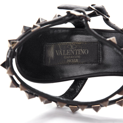 Valentino Garavani Nappa Rockstud Ankle Strap Low Heel Pumps 36.5 Black 8 of 10