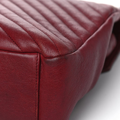 Saint Laurent Sheepskin Matelasse Chevron Large College Monogram Satchel Rouge 9 of 12
