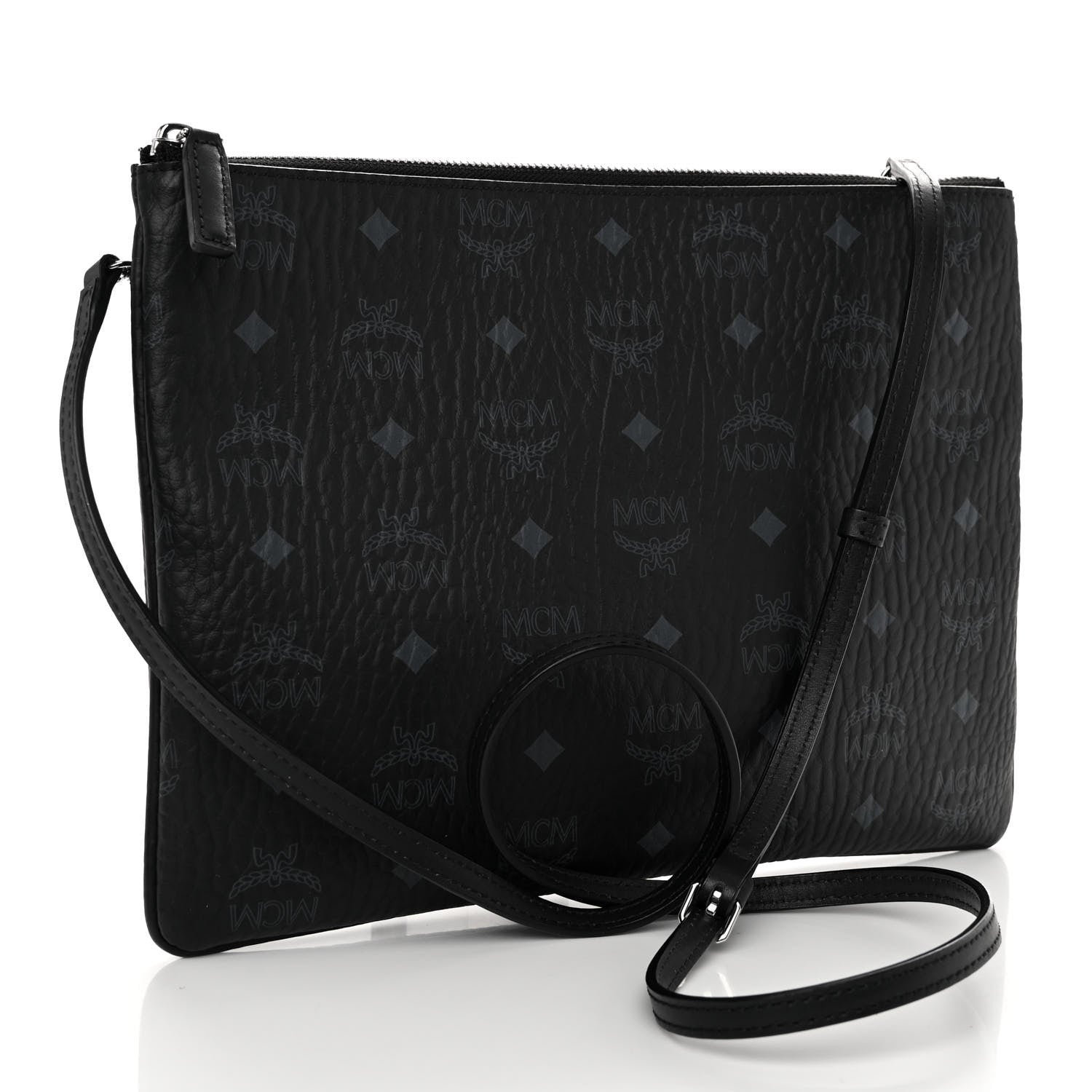 MCM Visetos Medium Crossbody Pouch Black 3 of 9