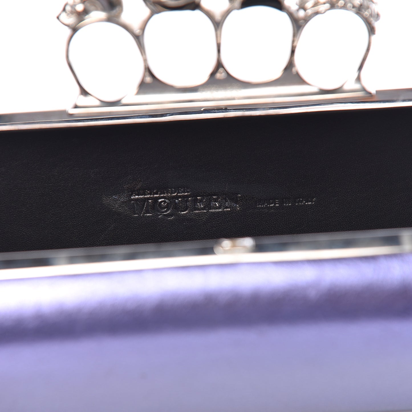 Metallic Nappa Knucklebox Clutch Purple