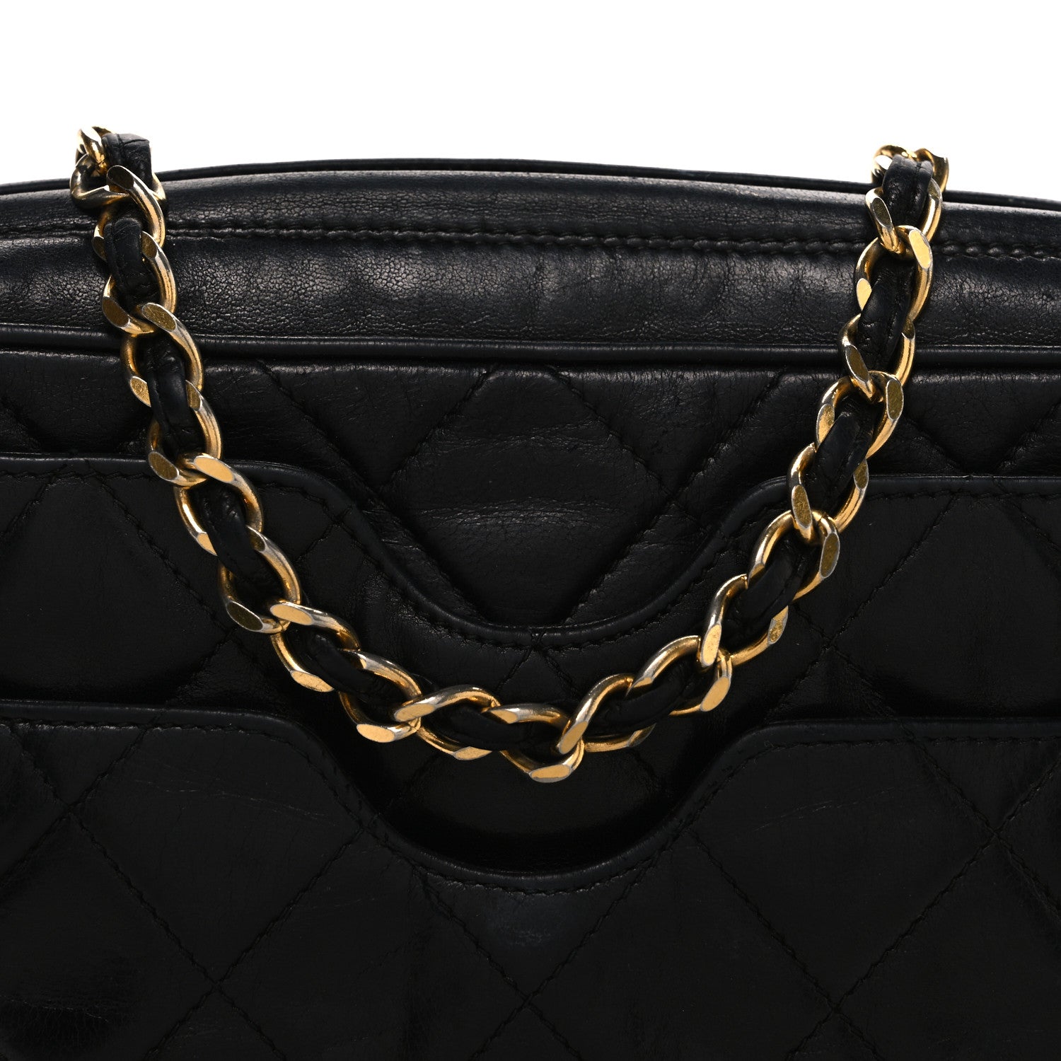 Chanel Lambskin Quilted CC Tassel Camera Case Black 1890651