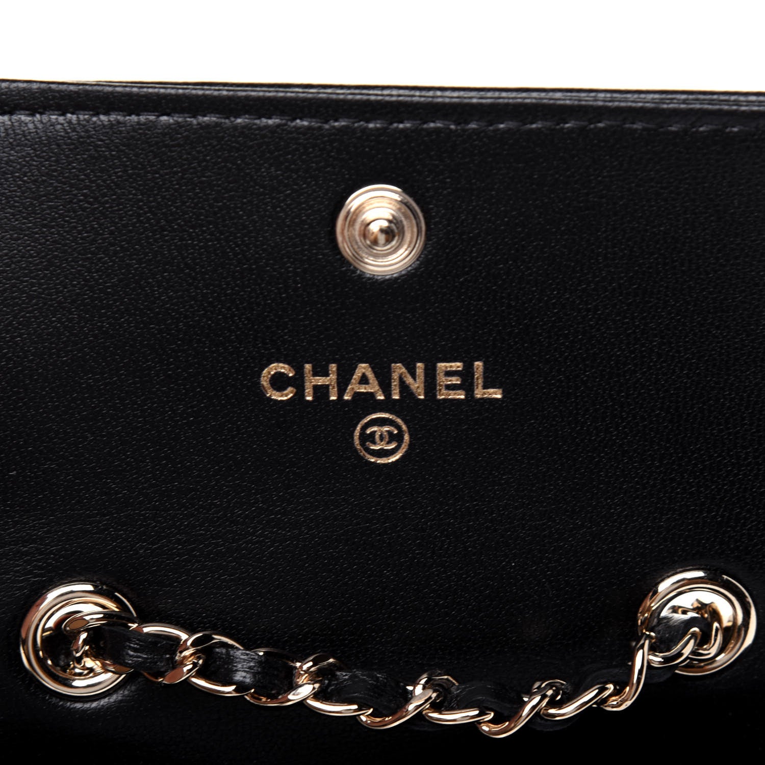 Chanel Lambskin Camellia Embossed Chain Belt Bag Black 6 of 14