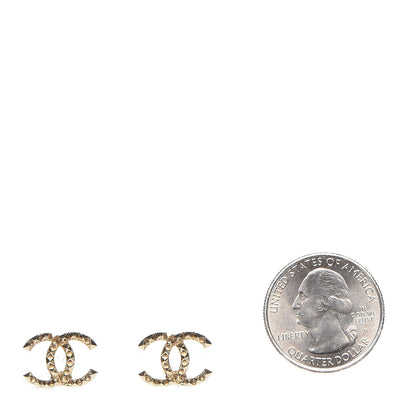 Chanel Studded CC Earrings Gold 2 of 5