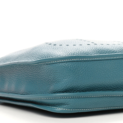Hermes Taurillon Clemence Evelyne III PM Blue Jean 5 of 9