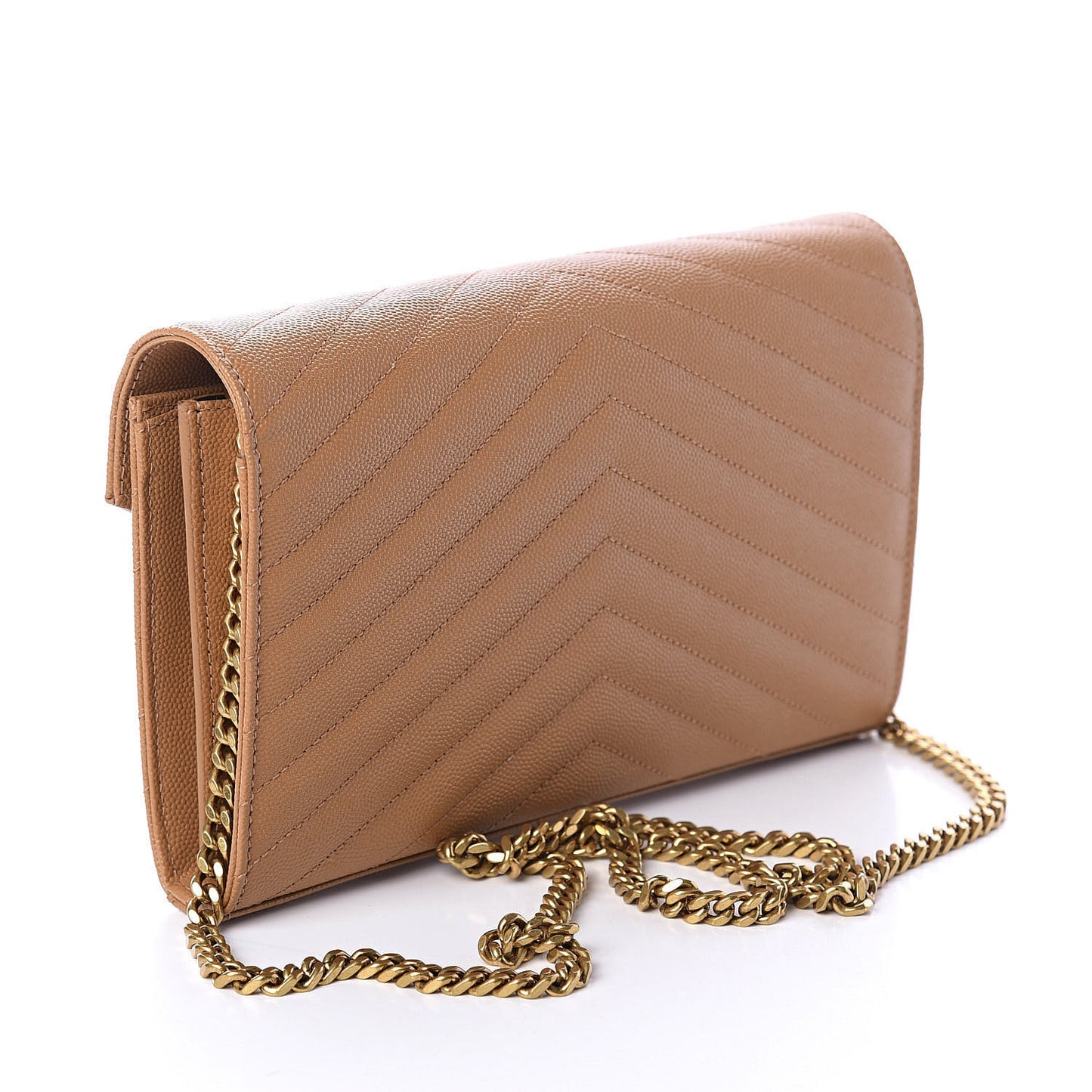 Grain De Poudre Matelasse Monogram Chain Wallet Cork