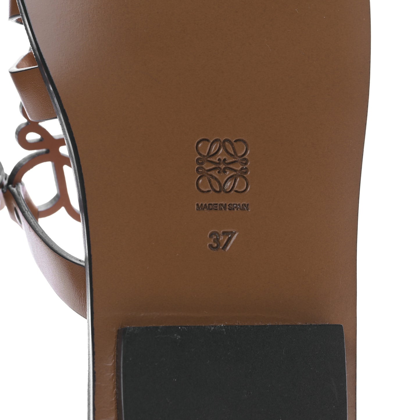 Calfskin Anagram Mule Sandals 37 Tan Natural