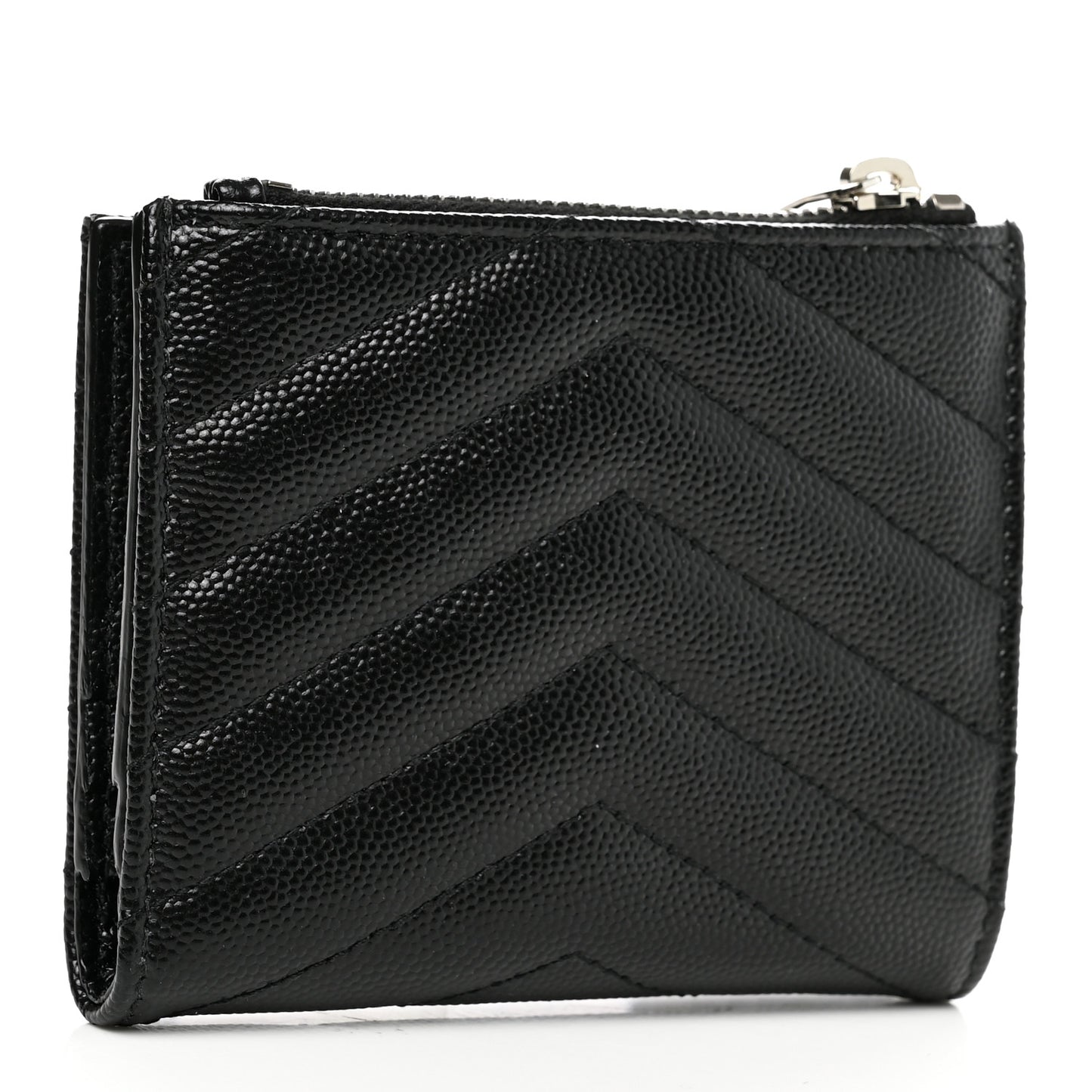 Grain De Poudre Matelasse Chevron Monogram Zipped Card Case Black