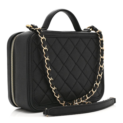 Chanel Caviar Quilted Medium CC Filigree Vanity Case Black 3 of 10