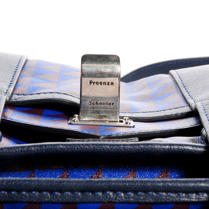 Proenza Schouler Triangle Print Mini PS1 Pouch Royal Blue Pinot Noir 11 of 11