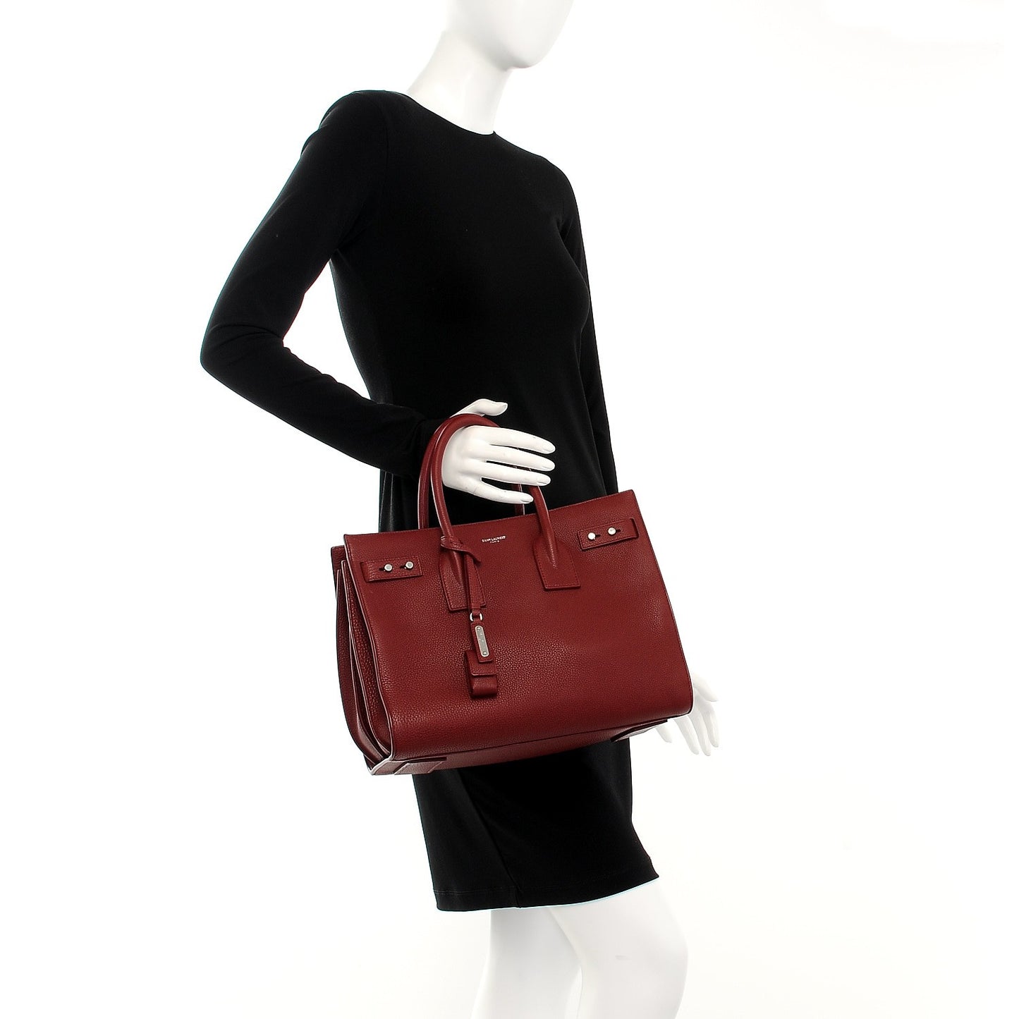 Grained Calfskin Small Supple Sac De Jour Dark Pallisandre