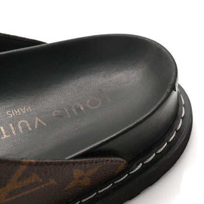 Louis Vuitton Patent Monogram Womens Cosy Flat Comfort Clog Mules 38.5 Brown 10 of 12