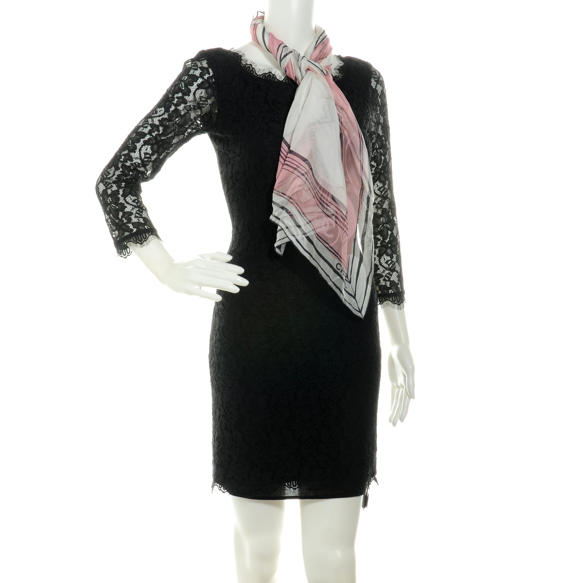 Chanel Silk Rayon CC Logo Stole Pink 2 of 5